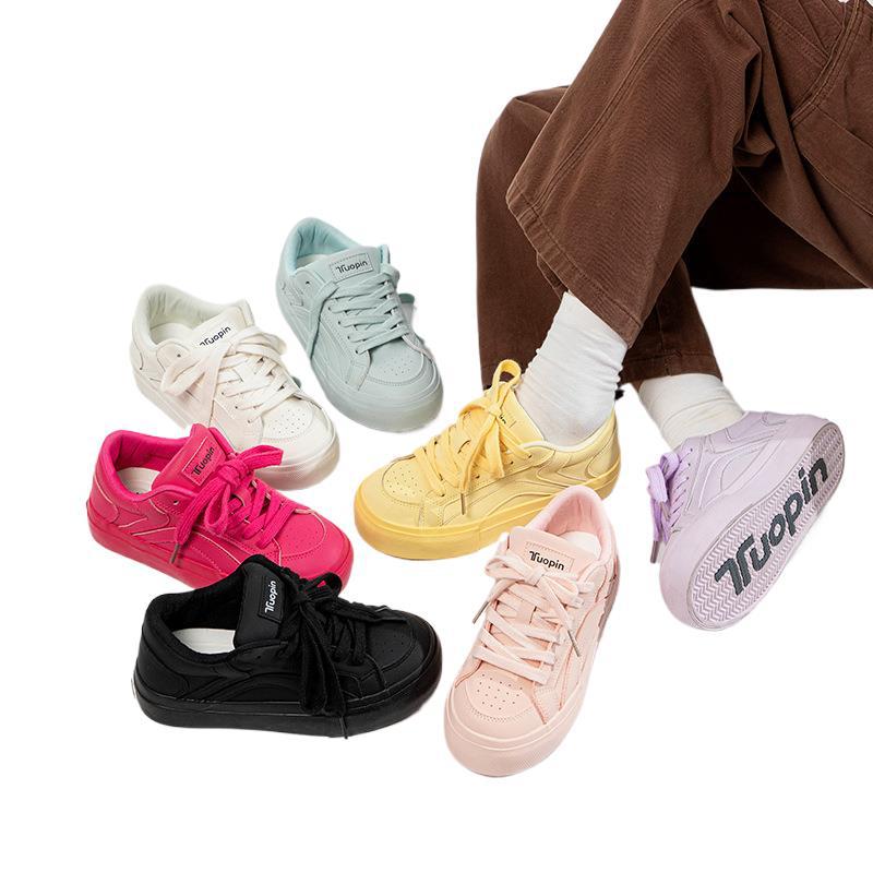 Purple board shoes women's 2025 autumn and winter new dopamine bread shoes platform shoes children's versatile sports shoes