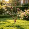Decorative Metal Stakes Bronze Calla Lily Wind Chime with Bells, Rustproof Ground Stake Yard Art, Garden Bed Accessories Easy Install Outdoor