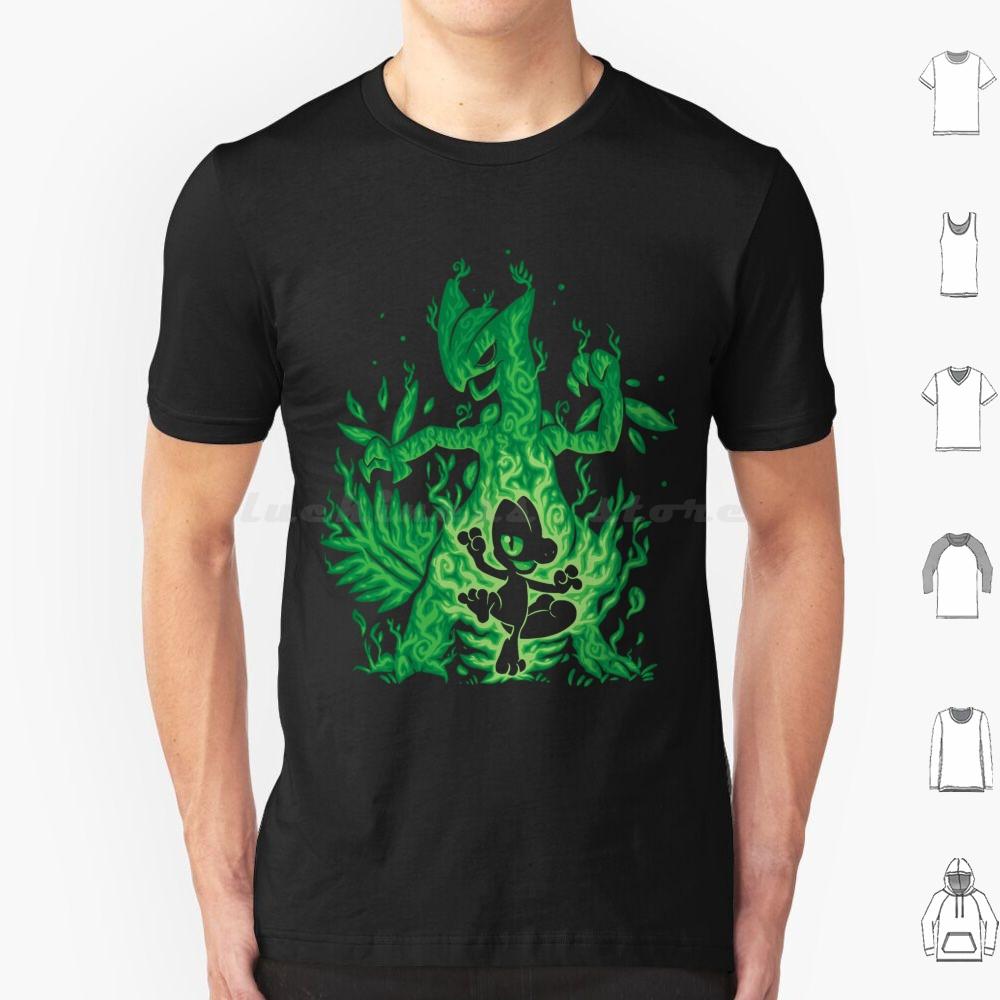 Silhouette : Grass Lizard Evolution T Shirt Big Size 100% Cotton Silhouette Evolution Generation 3 Pókèmón P ? K ? Chü Tr ? ? ?