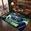 Seattle Seahawks Personalized Crystal Velvet Carpet, Customized Name Text Soft Anti‑Slip Rug for Living Room Bedroom