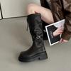 Fashion and Retro Design Sense Versatile Casual Women's Knight Boots Summer New Classic Thick-soled Heightened and Thin Boots