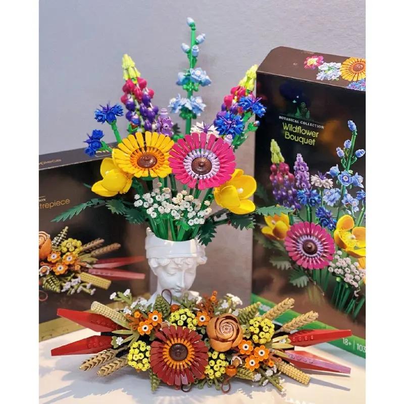 Romantic Wildflower Bouquet Flower Building Set Home Decoration Building Block Toys