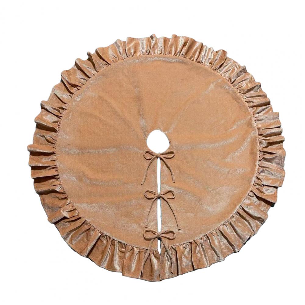 Holiday Tree Apron Soft Velvet Christmas Tree Skirt Velvet Ruffles Velvet Christmas Tree Skirt 48 Inch Holiday Decoration