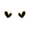 2024 Black Heart Stud Earrings: High-End Elegant Design for Women, Peach Heart Style