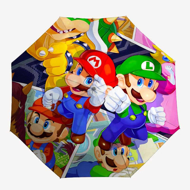 

1pc Mario Luigi Automatic Folding Umbrella, Automatic Folding Umbrella with 8 Ribs, Convenient for Outdoor Use 081