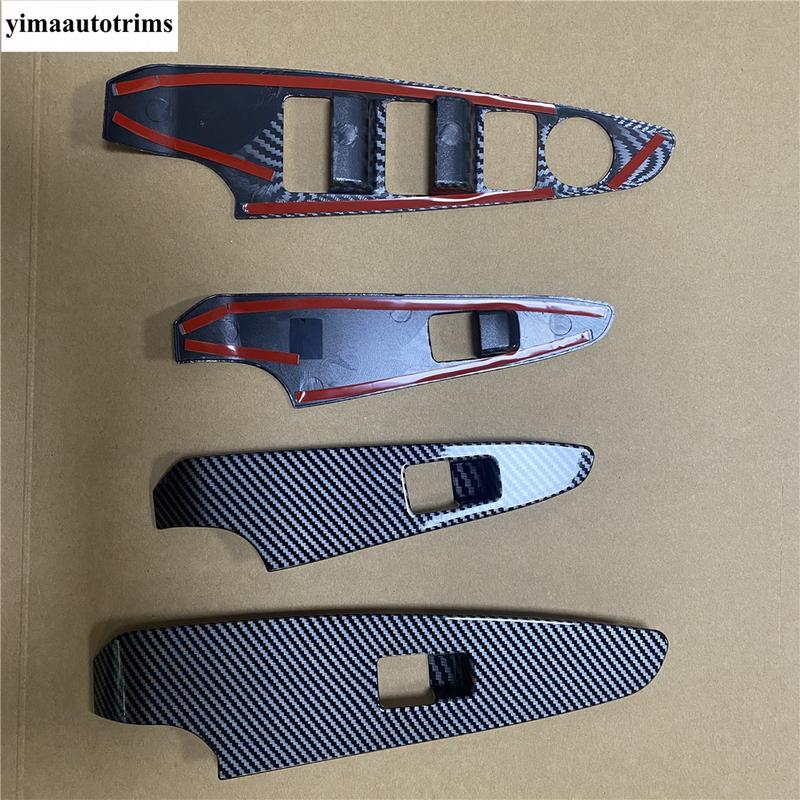 Car Armrest Window Glass Lift Button Switch Panel Decoration Cover Trim Accessories For Mazda 2 Demio 2015- Right Hand Drive