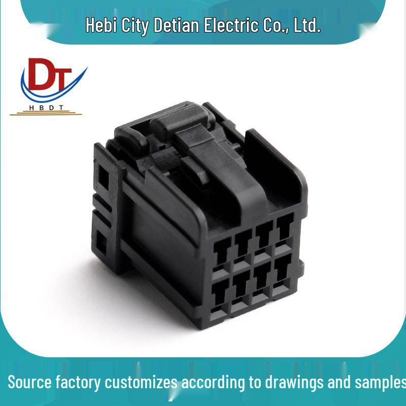 Automotive 174044-2 Connector: 8-Pin Wiring Harness with Protective Sleeve, Black Plastic Housing