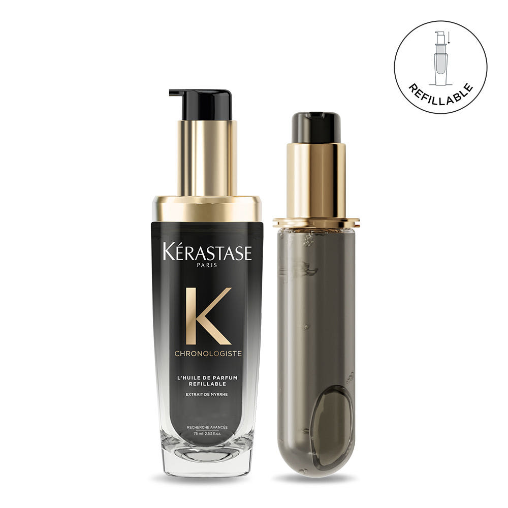 Kérastase Chronologiste Perfume Hair Oil 75ml + Refill 75ml Nourishing Shine Leave-In Treatment