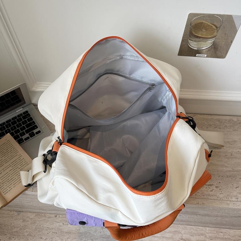 Fashionable Color‑Block Splicing Travel Bag Sports and Fitness Bag Yoga Handbag Suitable for Travel Gym Tourism Weekend Trip and Other Scenes