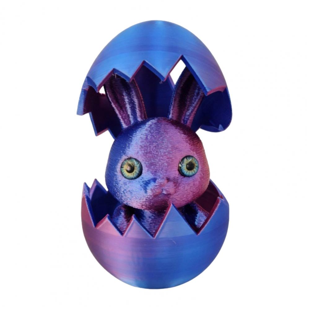 3d Printed Egg Decoration Easter Egg Ornament Easter Bunny Ear Egg Ornament with Detachable Figurine 3d Printed Holiday