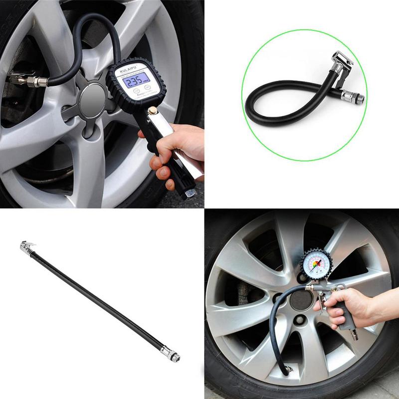 Car Tire Inflator Hose Inflatable Air Pump Extension 37cm Universal Air Pump Connection Hose Multipurpose Tire Inflation Adapter