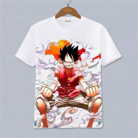 One Piece Anime Peripheral Clothes Shortsleeved Unisexs And Unisexs Cartoon Tshirt Y2k Cotton Print Tee Harajuku Streetwear Tops