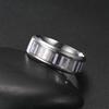 1Pc Stylish White Lattice High Section Design Stylish Titanium Steel Ring