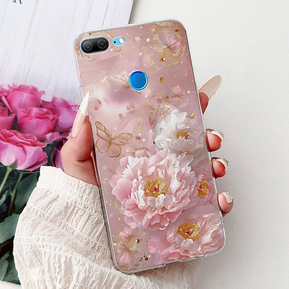 Clear For Honor 9 Lite Case Cute Cat Fashion Flowers Funny Painted Back Cover For Honor 9Lite Phone Case LLD-L21 LLD-L31 LLD-L11