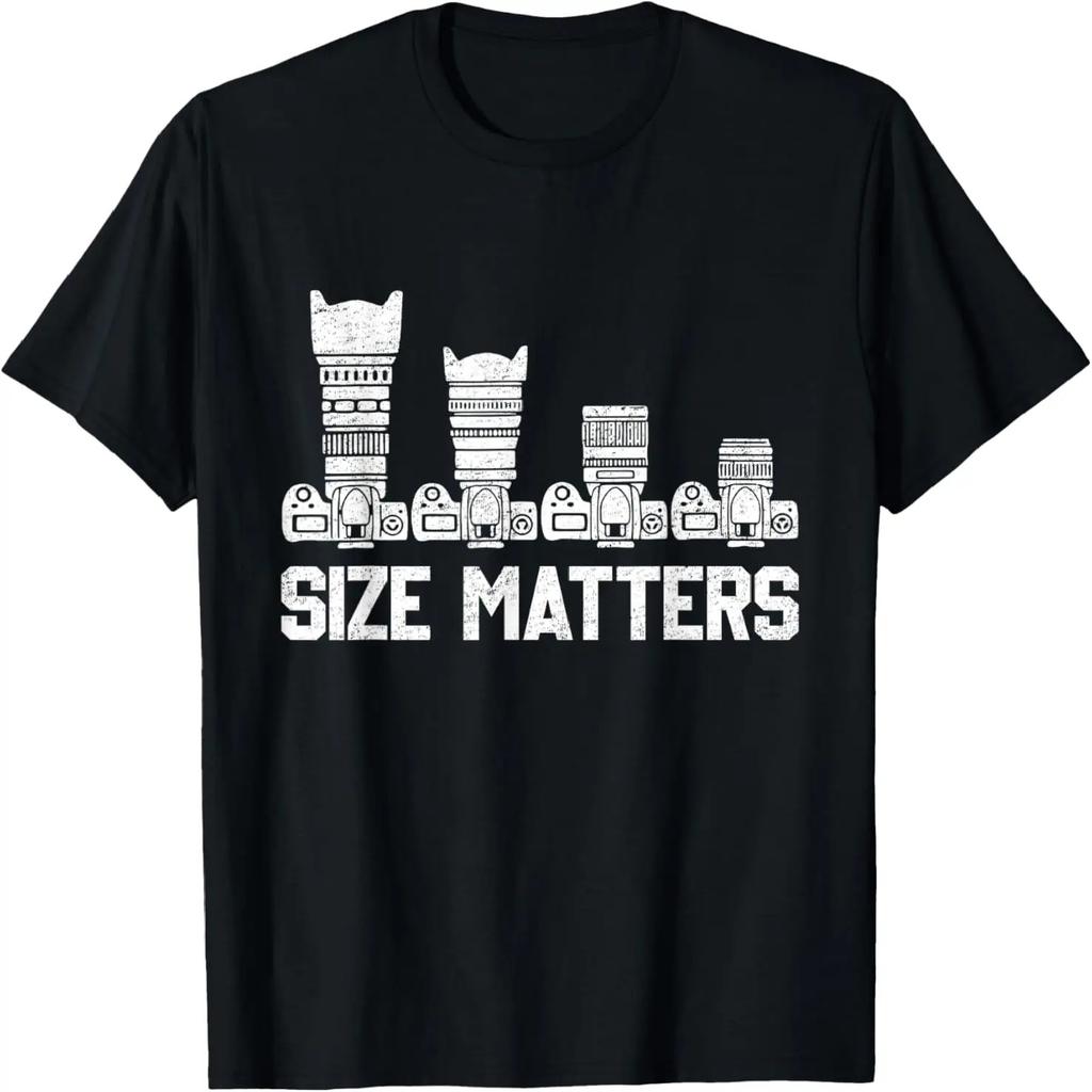 Retro Photography Camera Lens Size Matters Photographer T-Shirt