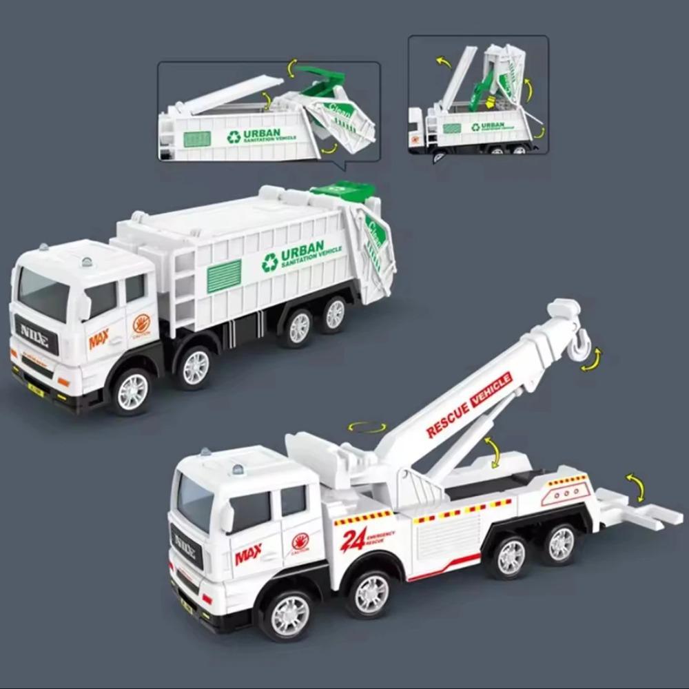 1pc Children's Toys Inertia Car Sanitation Garbage Truck Cleaning Sprinkler Rescue Car Simulation Car Toy Model Boys' Gifts Puz