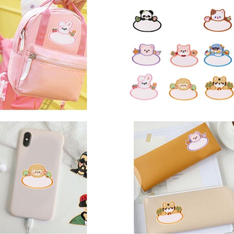 8 Stück Cartoon Tier Leere Namens Stickaufnäher Reparaturflicken Aufbügler Bär Nähflicken für Kleidung Schuhe