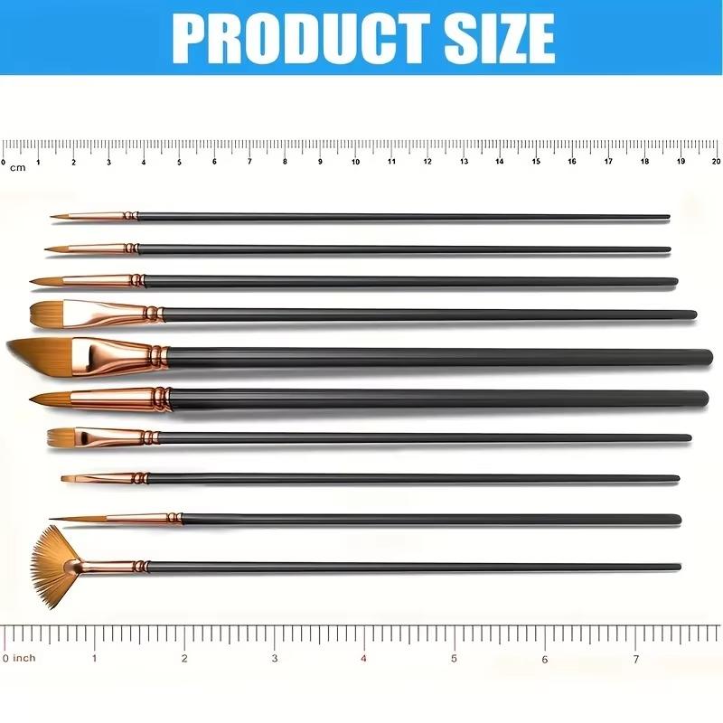 22Pcs Nylon Hair Paint Brush Set Plastic Handle Artist Painting Brushes For Watercolor Acrylic Oil Drawing Art Craft Use
