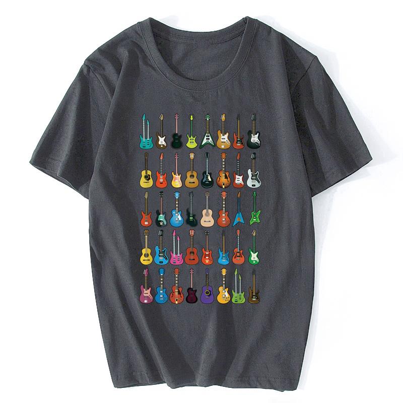Love Guitar T-shirt Men Different Guitars T Shirt Music Lover Funny Tshirt Swag Clothing Custom Summer Coolest Black Streetwear