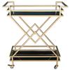 Champagne Gold 2-Tier Bar Cart with Sintered Stone