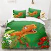 Cartoon Dinosaurier Muster 3D Digitaldruck Bettbezug Kissenbezug Schlafzimmer (Dreiteiliges Set) Bettwäsche-Set