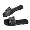 2025 summer casual one-word slippers water fashion women's diamond flat-bottomed slippers wear versatile women's slippers