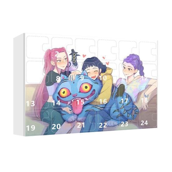 Demon Hunters Advent Calendar 2025 24 Days Christmas Countdown Calendar with 24 Keychain Gifts for Kids Adult Teens