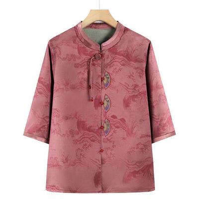 Chinese Style Elderly Women's Summer Tang Suit Top