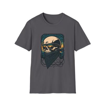 Unisex Softstyle T-Shirt Skull Bandana Sunglasses Sunrise Urban Street Power