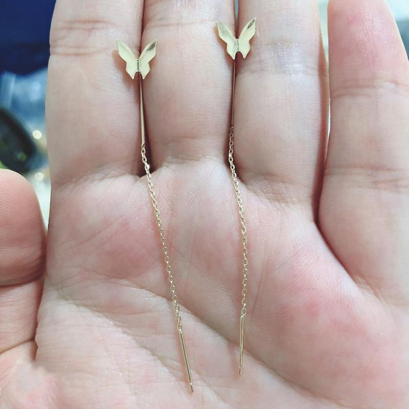 Long Tassel Butterfly Drop Earrings For Women Korean Style Little Bird Hanging Earring Elegant Girl Party Personality Jewelry