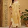 Women’s Floral Print Long Loose Dress Swimming Beach Bikini Cover Up Robes V-neck Hem Split Breathable Lightweight Beach Vacation Plus Maxi Dress