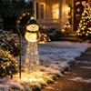 Pathway Stake Lights for Yard Solar Powered Christmas Garden Light, Outdoor Metal Holiday Landscape Path Decorations Star Snowflake Waterfall