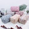 Quilted Floral Makeup Bag: Large-Capacity, Portable Cotton Handbag for Toiletries