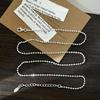 S925 Sterling Silver 2mm Sparkling Faceted Bead Necklace - Trendy Minimalist Pendant Chain
