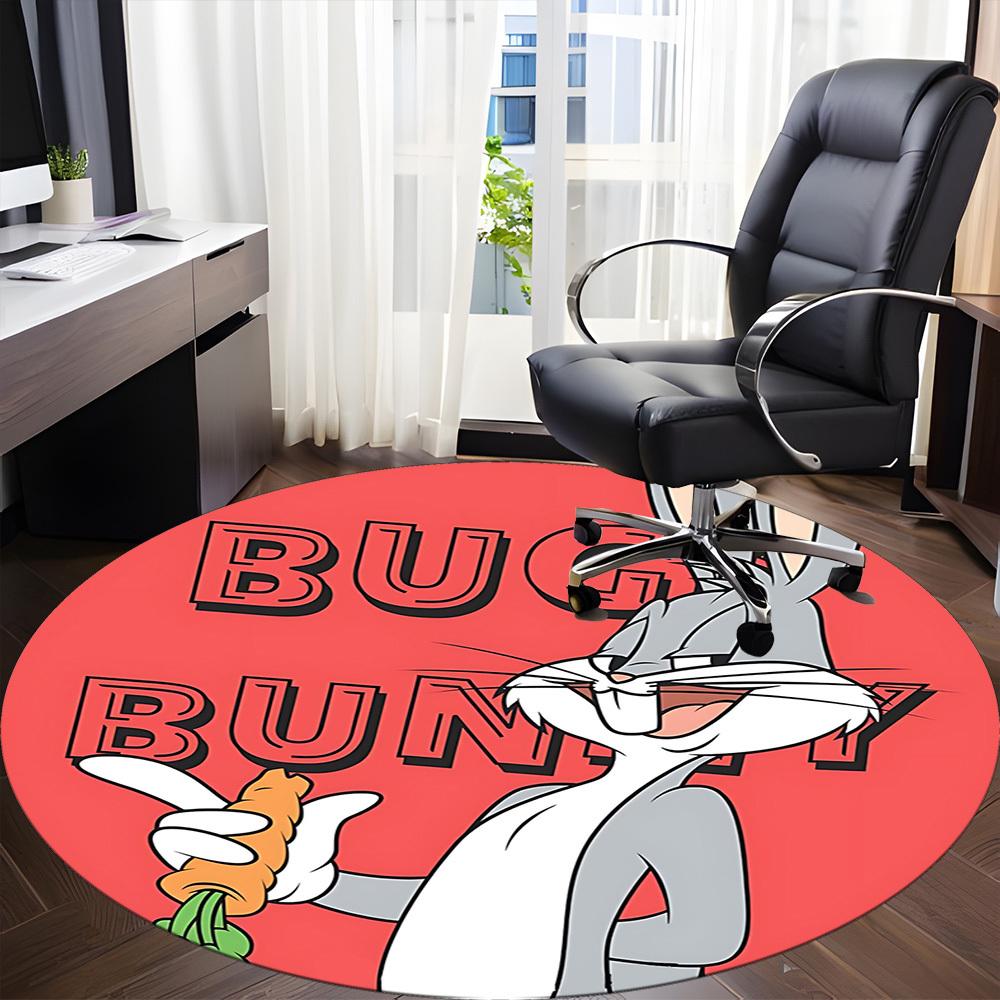 1pc Bugs Bunny Looney Tunes Office Round Area Rug, Under Office Chairs Bedroom Living Room Home Decor, Room Decoa1016158