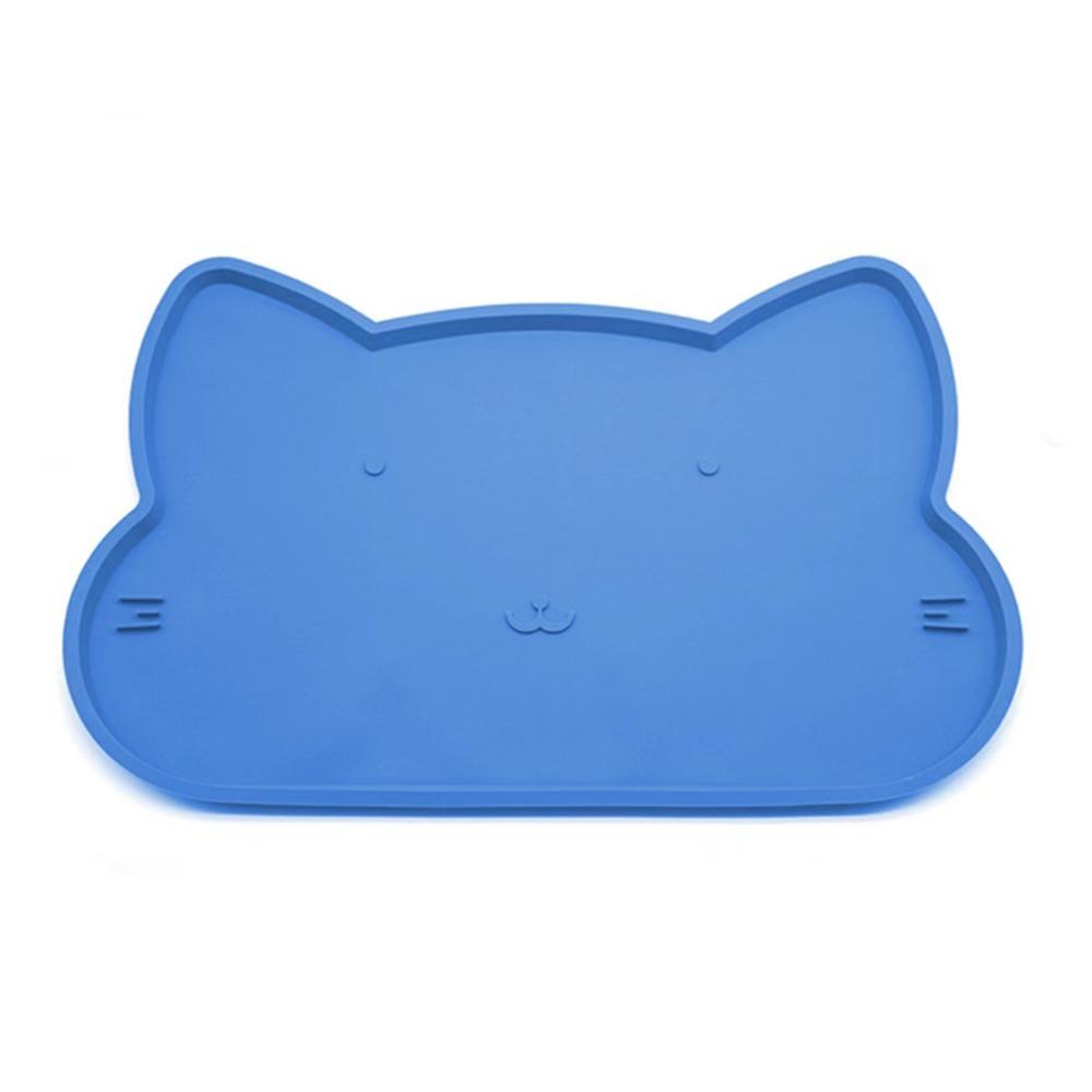 Silicone Pet Feeder Mats Cat-shaped Cat Placemat Portable Pet Bowl Mat Kitten Feeding