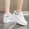 Fashion 2024 Autumn Chunky Casual Shoes For Woman Outdoor Elasticity Sports Shoes Vulcanized Shoe College Student Solid Durable Sneakers