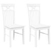 VidaXL Chaises à manger 2 pcs blanc bois massif caoutchouc, chaise à dîner, chaise, chaise de salon, chaises à dîner, chaise 4102415