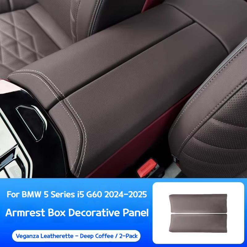 For BMW 5 series i5 G60 2025-2025 Car Veganza leatherArmrest box pad cover plate protective sleeve modified interior accessories