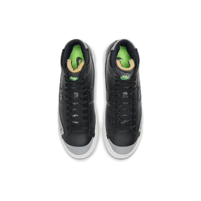 Nike Blazer Mid '77 Vintage 'Recycled Wool Pack   Black Electric Green' Sneakers Skateboard Shoes CW6726-001