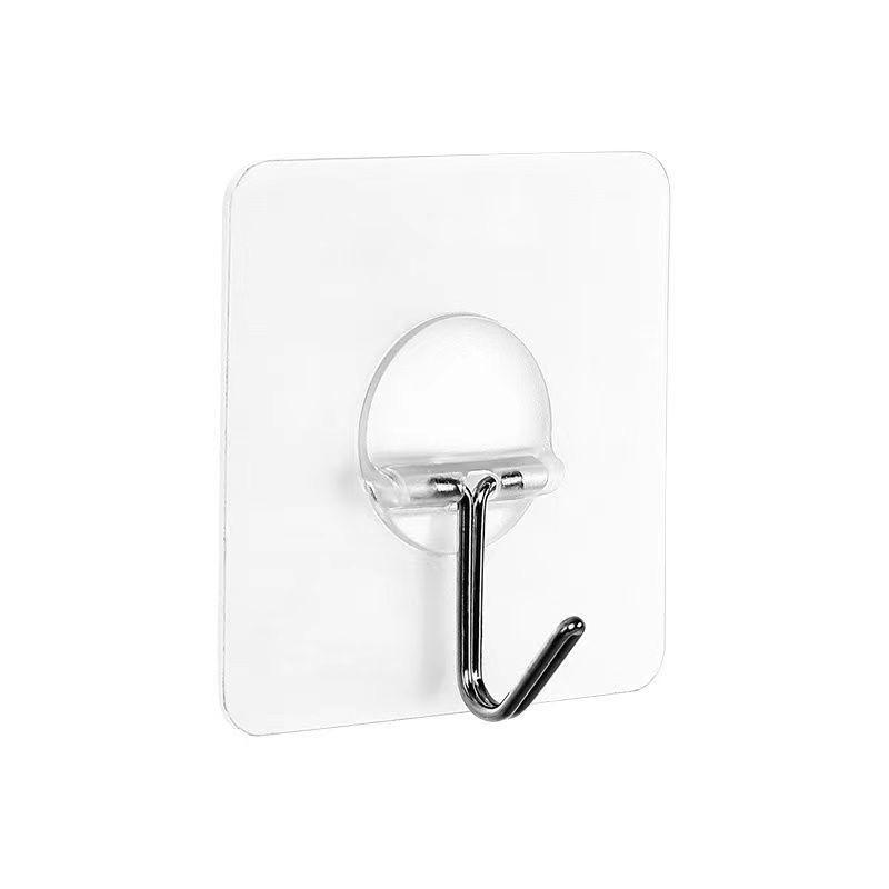 Punch-Free Transparent Adhesive Hook - Strong, Traceless, Waterproof for Bathroom & Kitchen