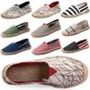 Summer Canvas Slip-On Espadrilles with Linen Sole - Casual Solid Color Hemp Rope Fisherman Shoes