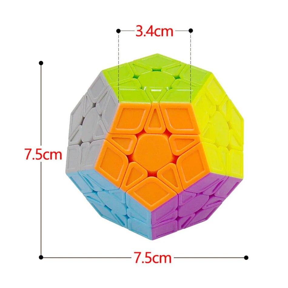Megaminx Magic Cube 3x3 Stickerless Dodecahedron Speed Cubes Brain Teaser Twist Puzzle Toy