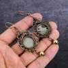 Natural Kammererite Gemstone Copper Wire Wrap Jewelry Earring 3.39" r4T70