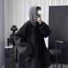 Men's Handsome Men with a Light-climbed Style Mid-length Wool Coat for Spring Men's Hooded Cotton Clip
