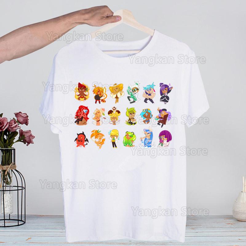 Shadow Milk Cookie Run Kingdom Pure Vanilla Cookie Men's Casual T-shirt High-fashioned Short-sleeved Men's T-shirt Men's Shirt