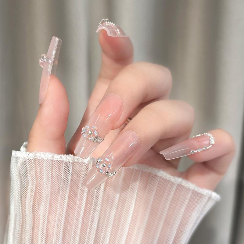 100Pcs/Pack Diy Nail Art Decor Icy Little Flower Nail Drills Five-Petal Flower Nail Art Jewelry Manicure Diamond Manicure Design