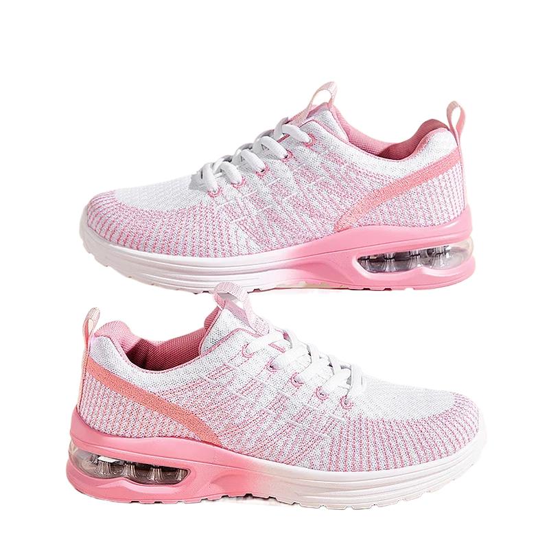 Pink Ladies Shoes Sneakers for Women Soft Bottom Casual Sneaker Mesh Breathable Sale Large Size 42 Summer Air Cushion Lady