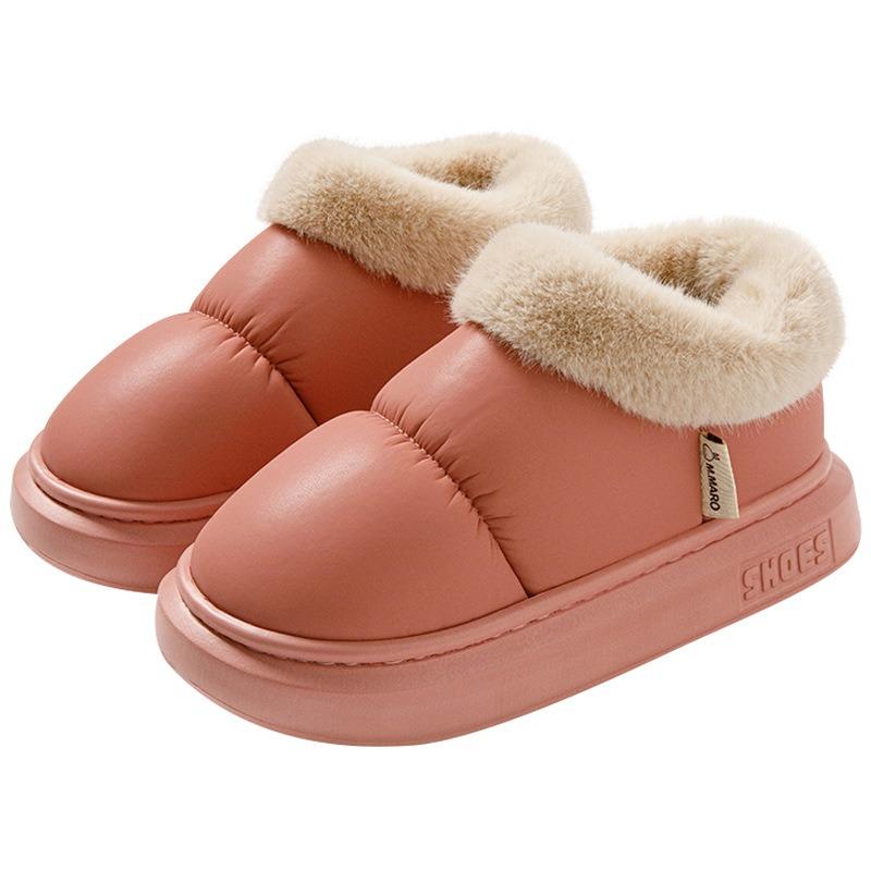 Autumn and winter cotton slippers women's home warm and comfortable thick-soled velvet non-slip bag heel wear cotton shoes men