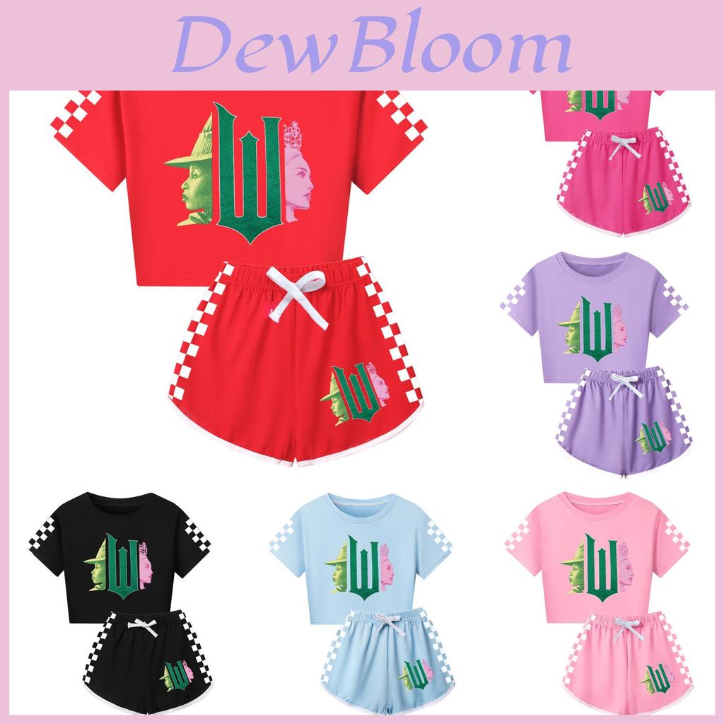 Wicked Print Cotton Short Sleeve And Shorts Set For Kids And Adults Pink Design